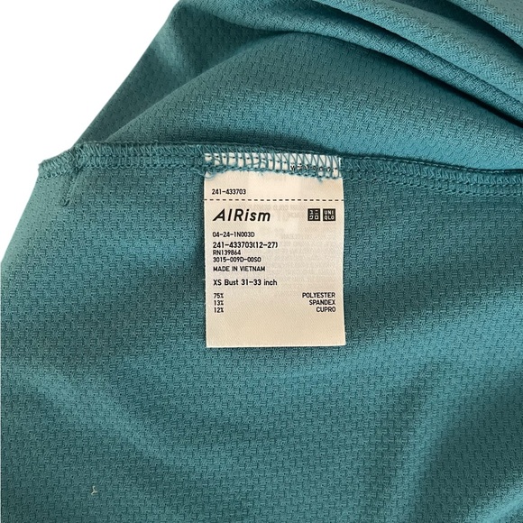 Uniqlo Airism UV Mesh Zip Teal Hoodie - Size XS - Picture 4 of 7